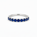 Sapphire Half Eternity Ring in White Gold