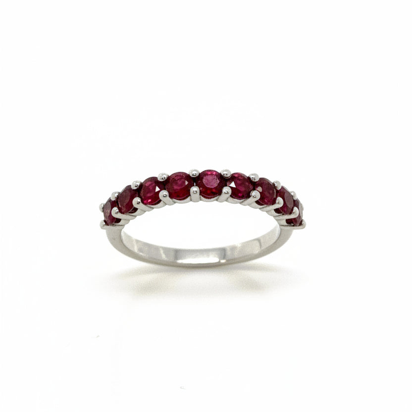 Ruby Half Eternity Band in Gold
