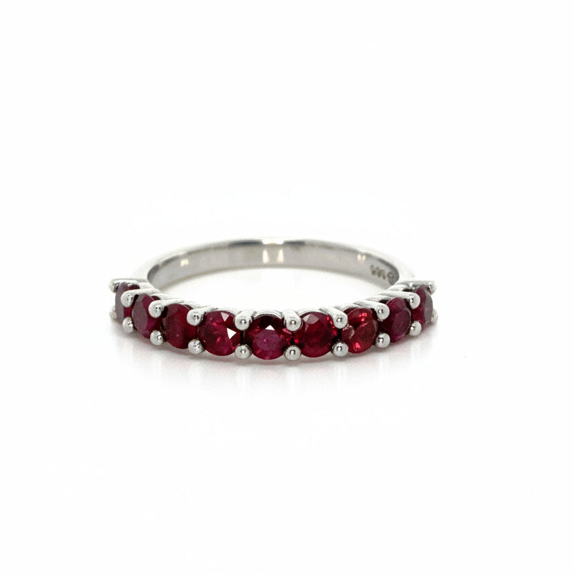 Ruby Half Eternity Band in Gold