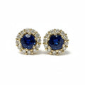 Sapphire and Diamond Halo style Earrings