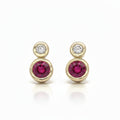 Diamond and Ruby Earrings in Gold