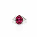 Rubellite Tourmaline and Diamond ring in white gold