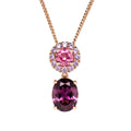 Grape Garnet, Pink Spinel and Amethyst Necklace in Rose Gold