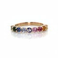 Rainbow Sapphire Half Eternity in Gold