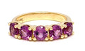 Grape Garnet half eternity ring in yellow gold image 0
