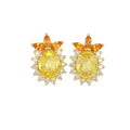 Yellow and Orange Sapphire Earrings in Yellow Gold image 0