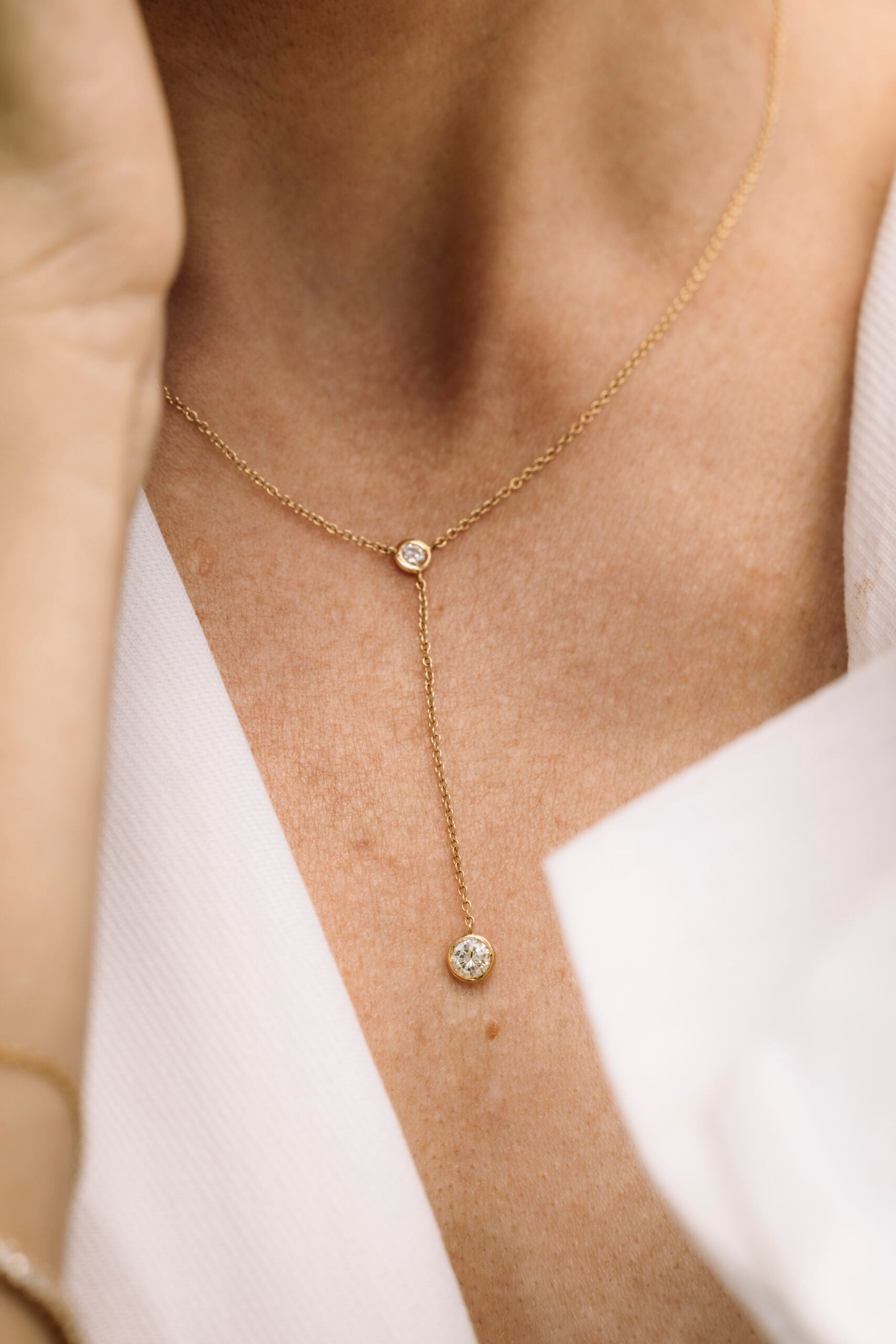 Diamond necklace in Yellow Gold image 1