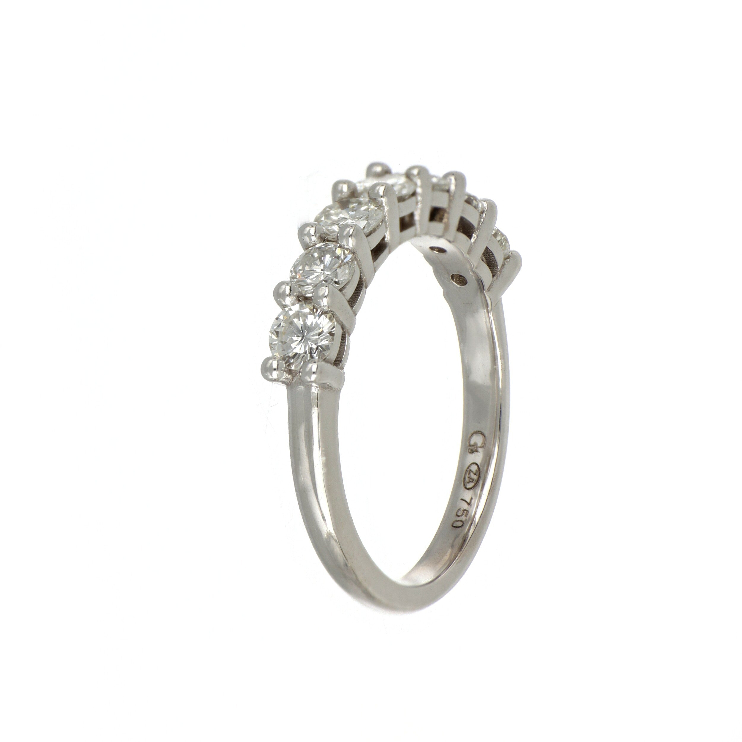 Diamond Half Eternity Ring in White Gold image 1