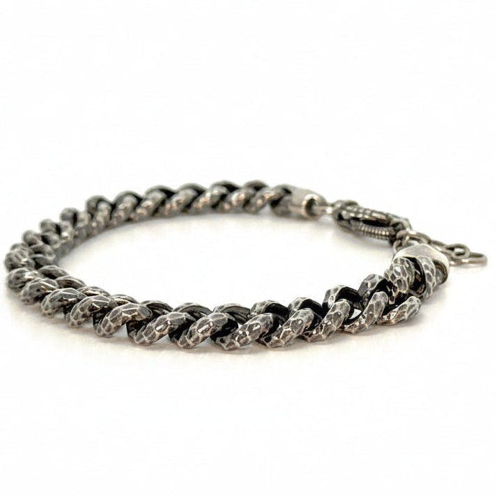Oxidised Silver Curb Chain in Sterling Silver