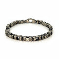 Bicycle Link Bracelet in Oxidised Silver