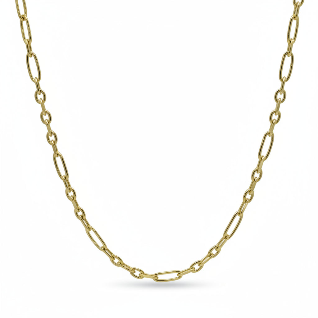 2 in 1 Figaro-anchor Chain in Gold