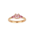 Pink Sapphire Trilogy Ring in Rosé Gold image 0