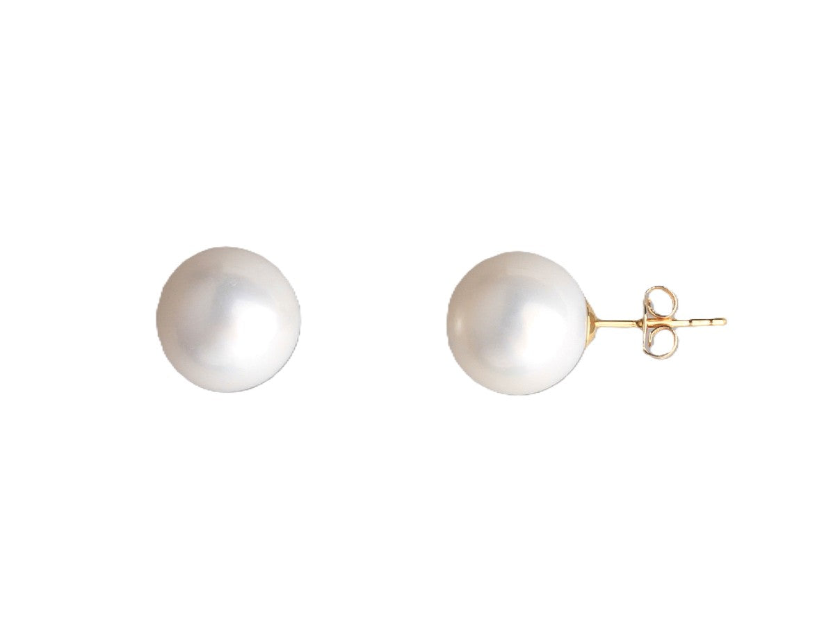 Pearl Studs in Yellow Gold image 0