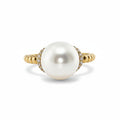 Pearl and Diamond Ring in Yellow Gold