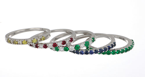 Blue Sapphire Eternity Ring in White Gold image 1