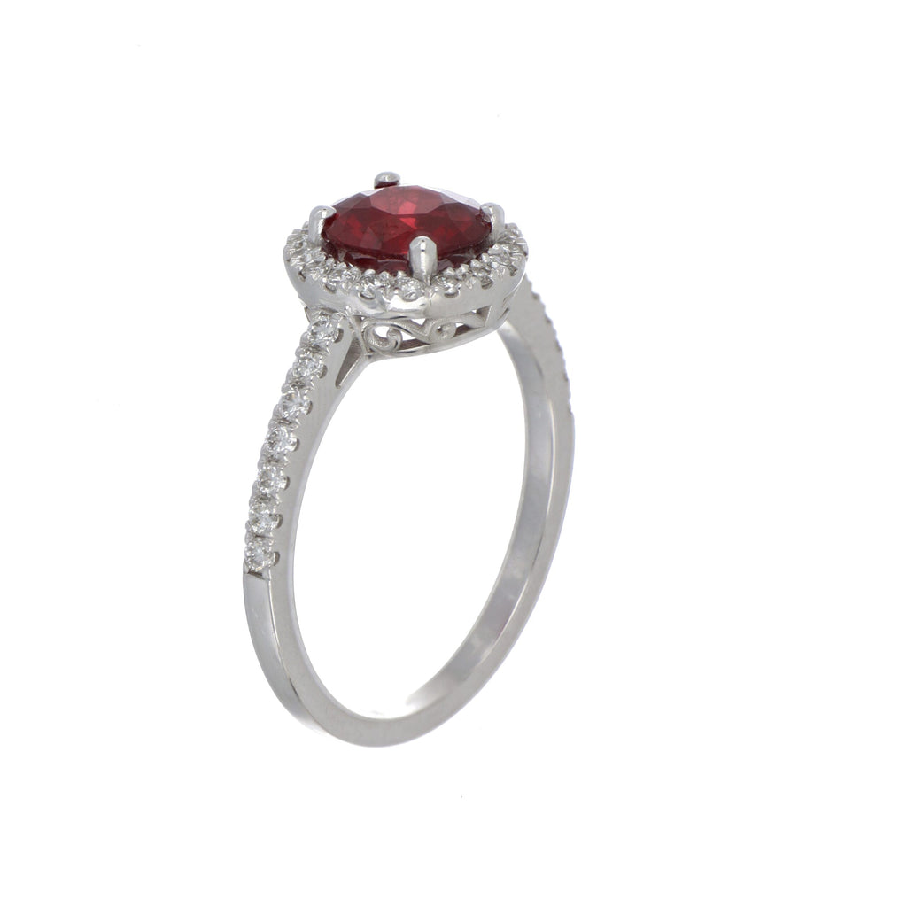 Ruby and Diamond Ring in White Gold image 1