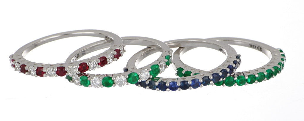 Ruby and Diamond Eternity Ring in White Gold image 1