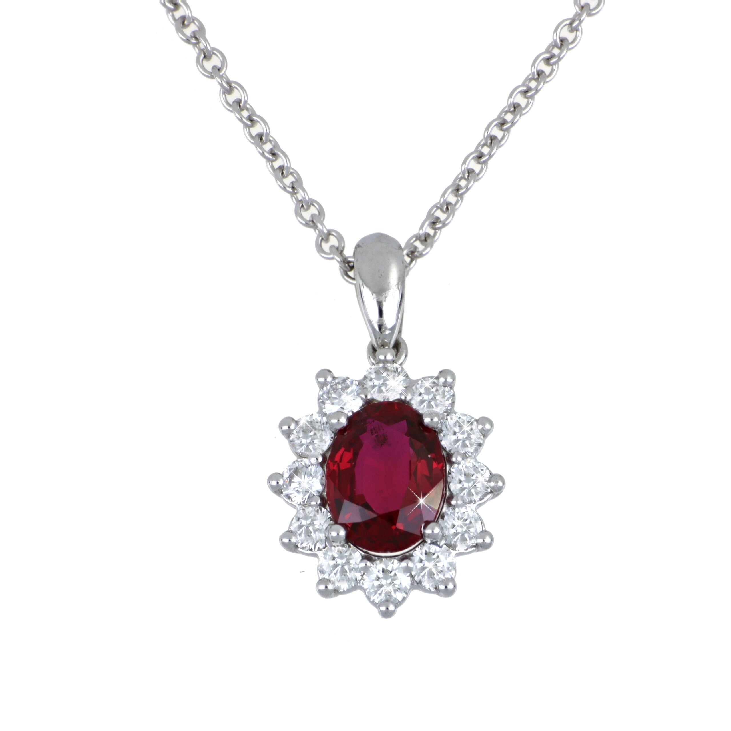 Ruby and Diamond Pendant in White Gold image 0
