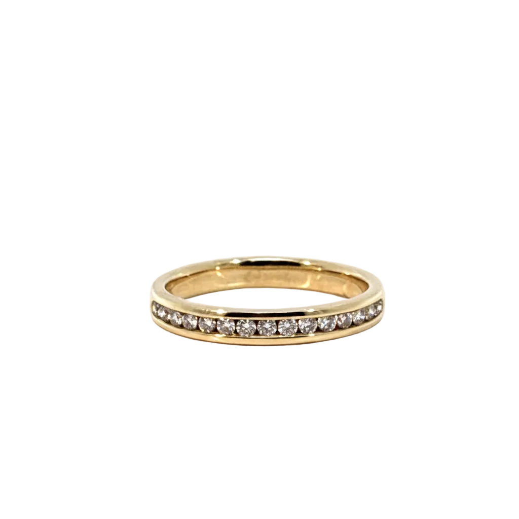 Channel-set Half Eternity ring in Yellow Gold