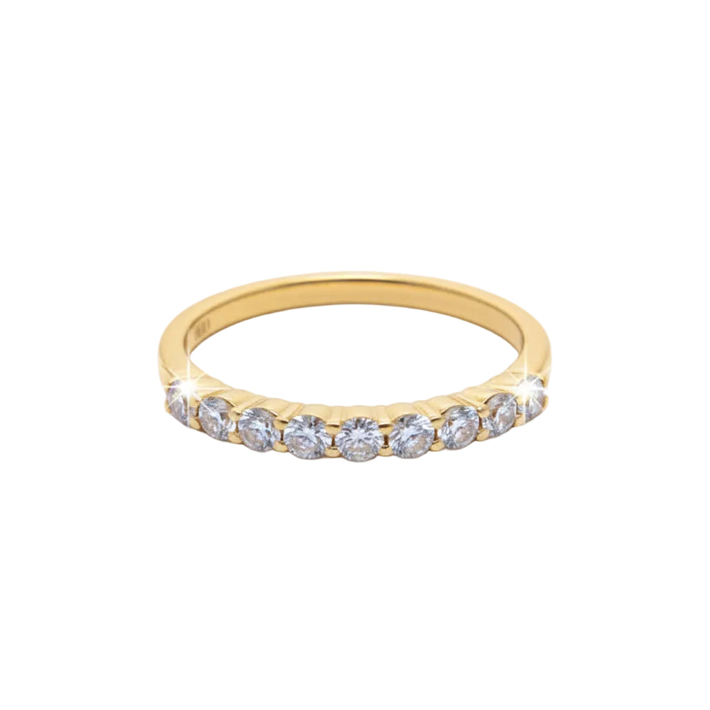 Diamond Half Eternity Ring in Yellow Gold