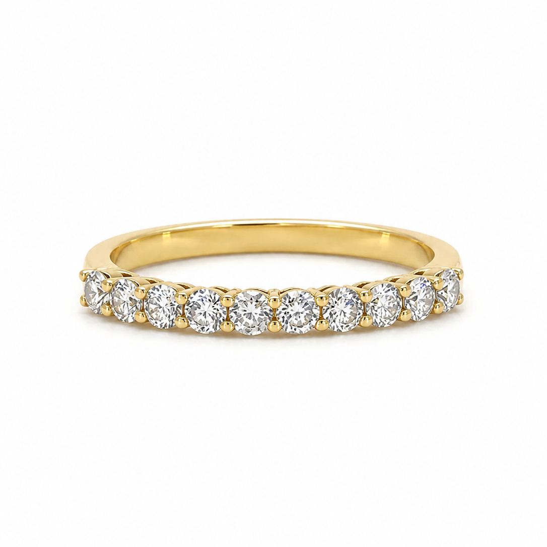 Diamond Half Eternity Ring in Yellow Gold