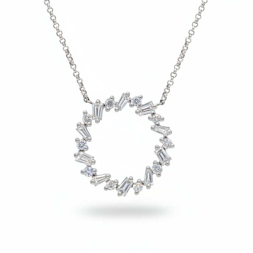 Diamond Pendant in White Gold