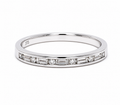 Baguette and Round Diamond Channel-set Ring in White Gold
