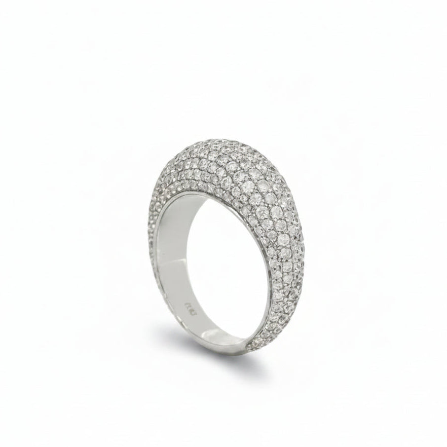 Multi-Row Diamond Ring in White Gold