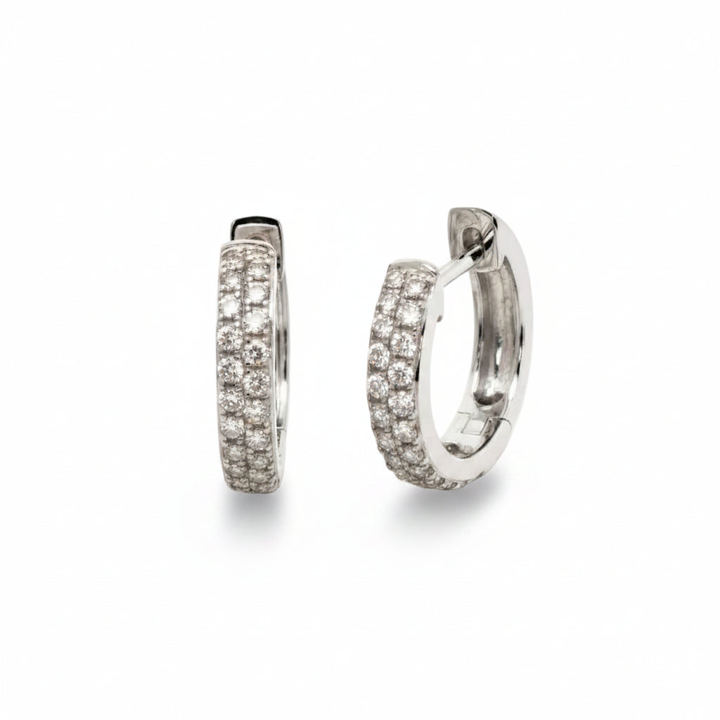 Double-row Diamond Huggies in White Gold
