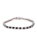 Diamond and Sapphire Tennis Bracelet in White Gold
