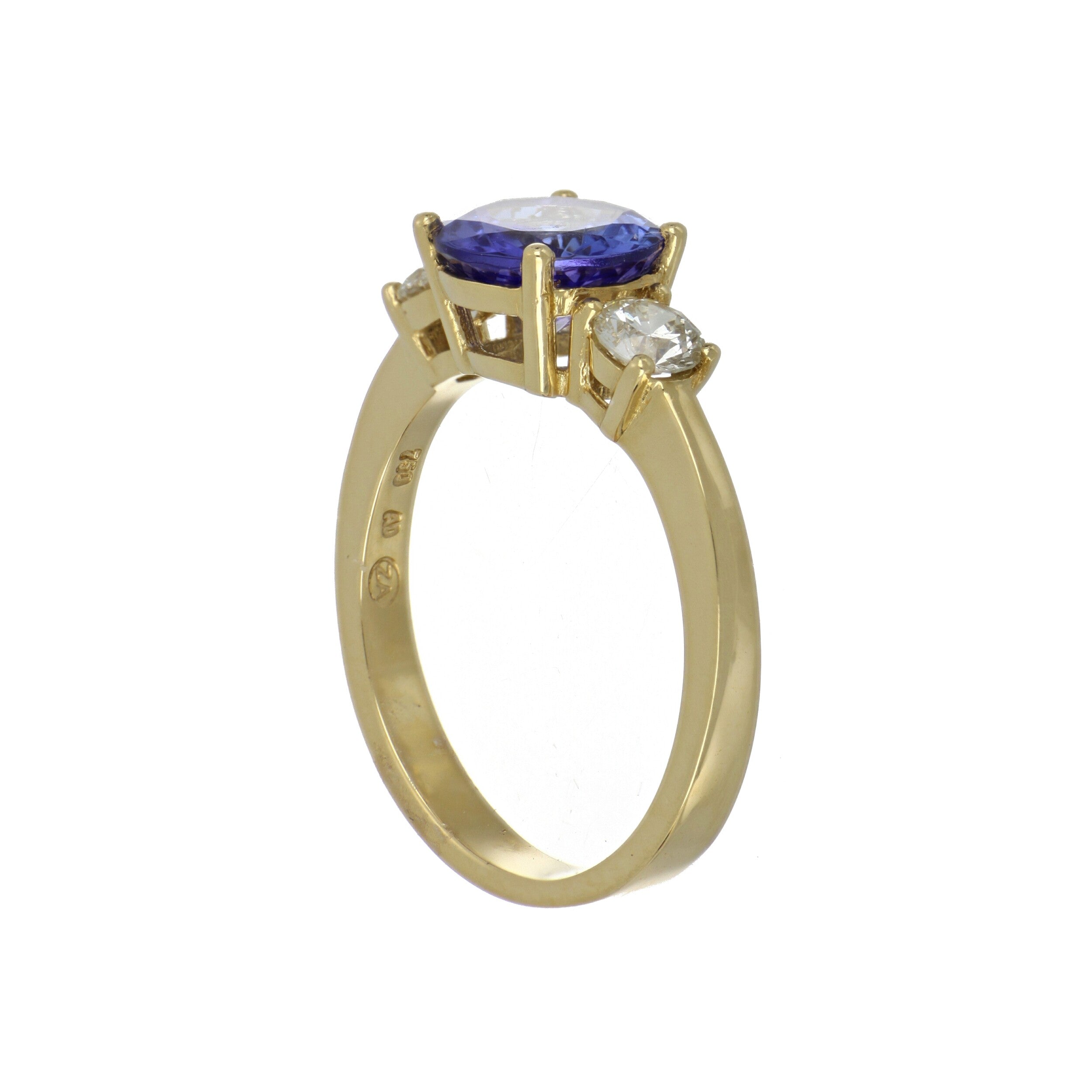 Tanzanite and Diamond Ring in Yellow Gold image 2