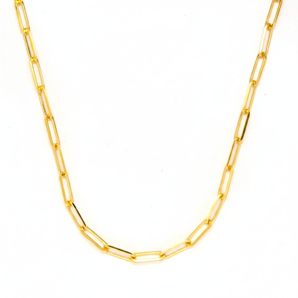 Paperclip link neckchain in Yellow Gold image 0