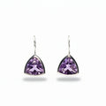 Trillion Amethyst Earrings in Silver