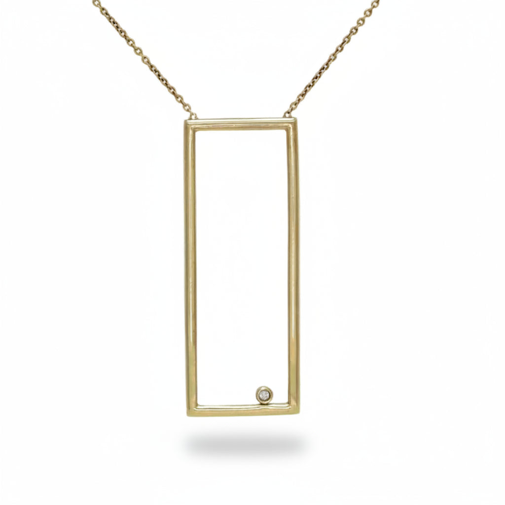 Framed Diamond Necklace in Gold-plated Silver