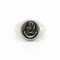 Anchor Skull Ring in Silver