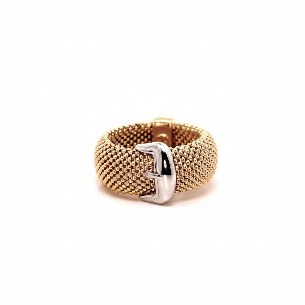 Mesh Buckle Ring in Silver