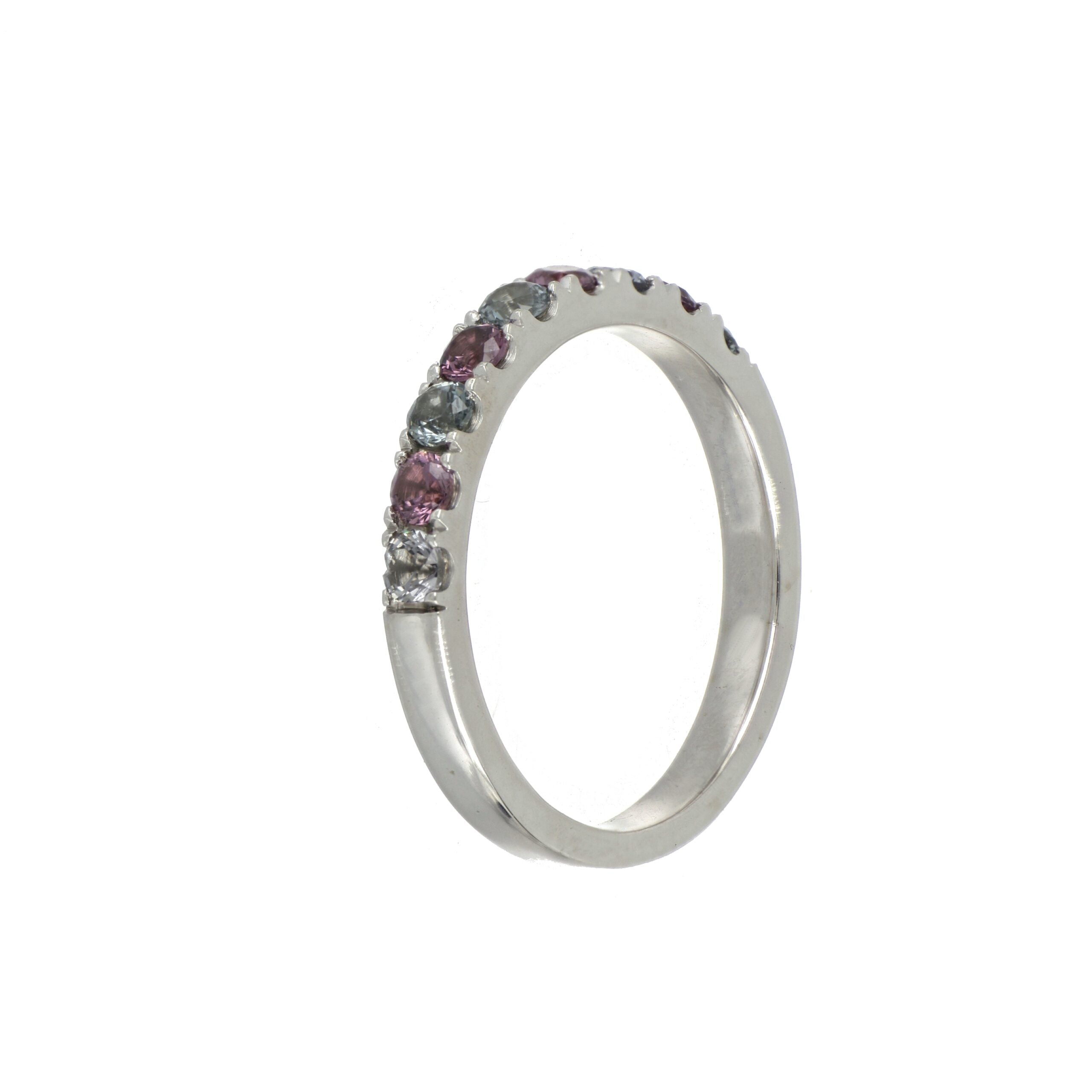 Pink and Grey Spinel Ring in White Gold image 1