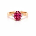 Pink Tourmaline and Diamond trilogy ring in Rose Gold image 0