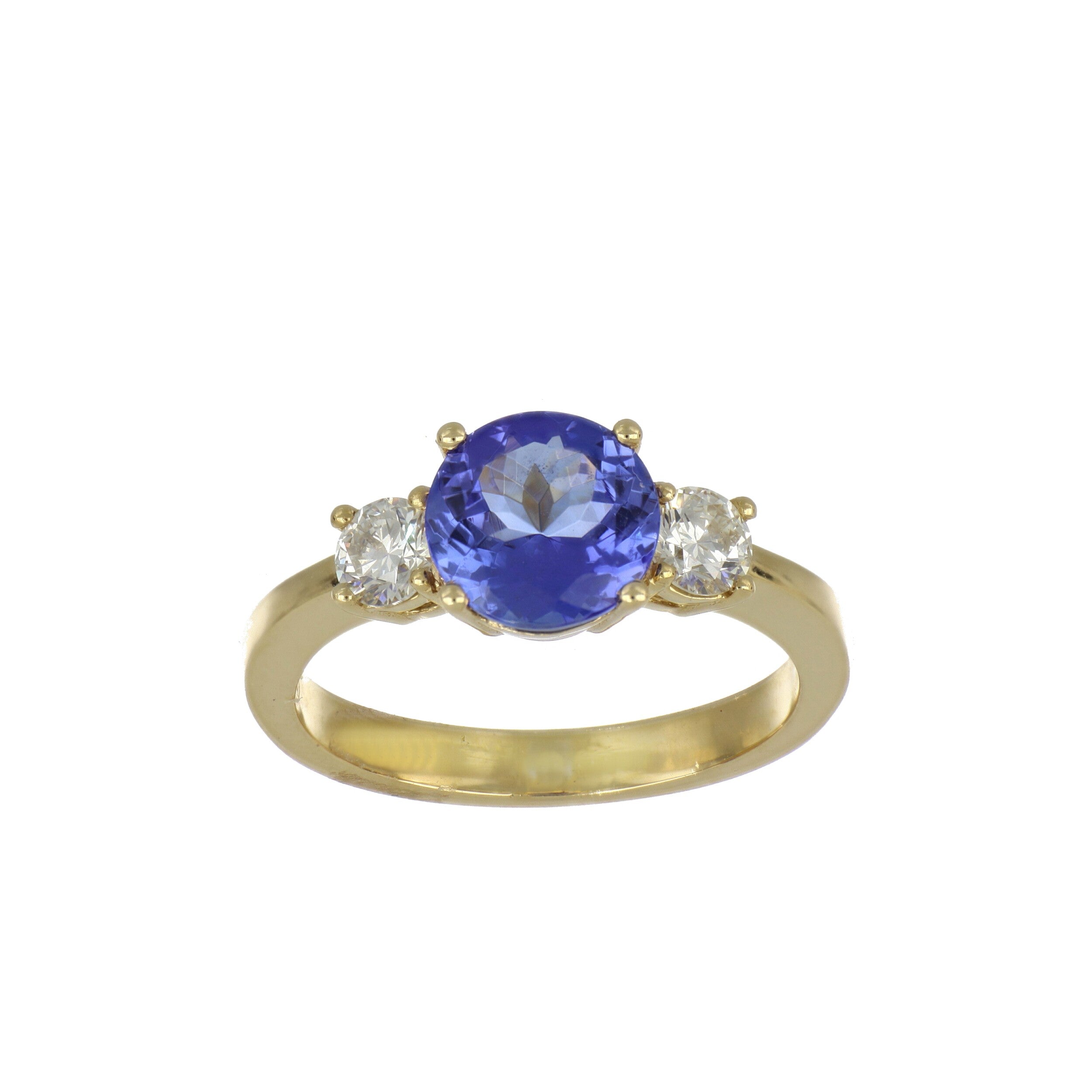 Tanzanite and Diamond Ring in Yellow Gold image 0