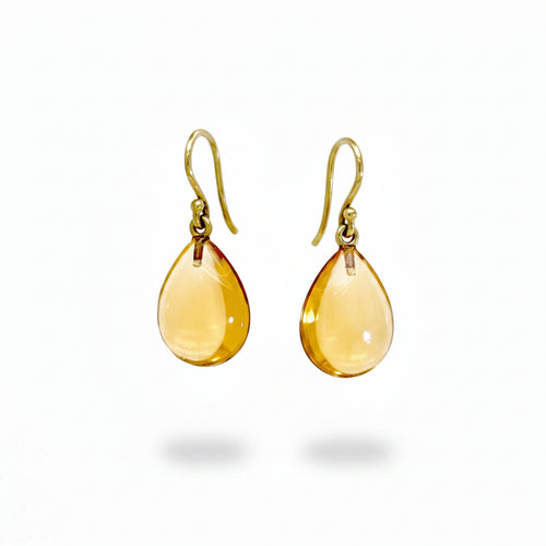 Citrine drop Earrings in Yellow Gold image 0