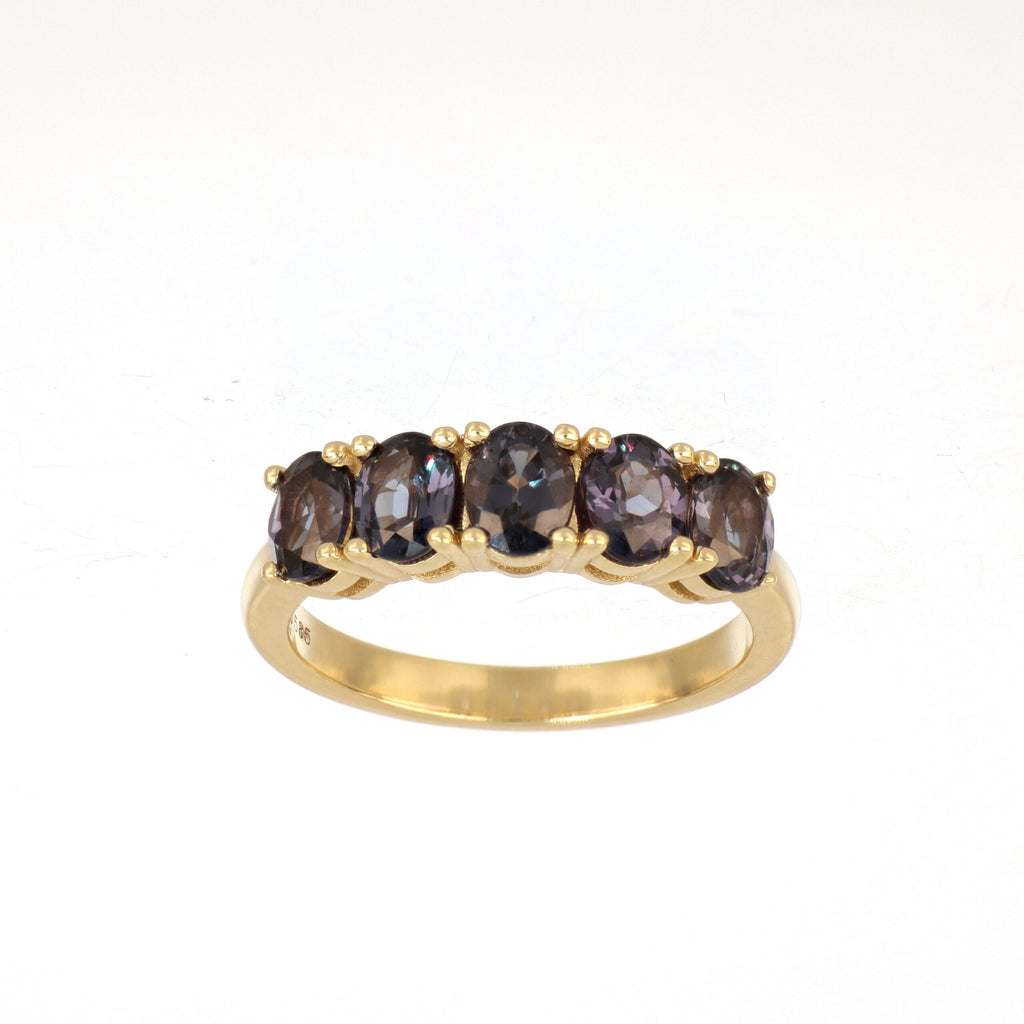 Colour Change Garnet Ring in Yellow Gold image 1