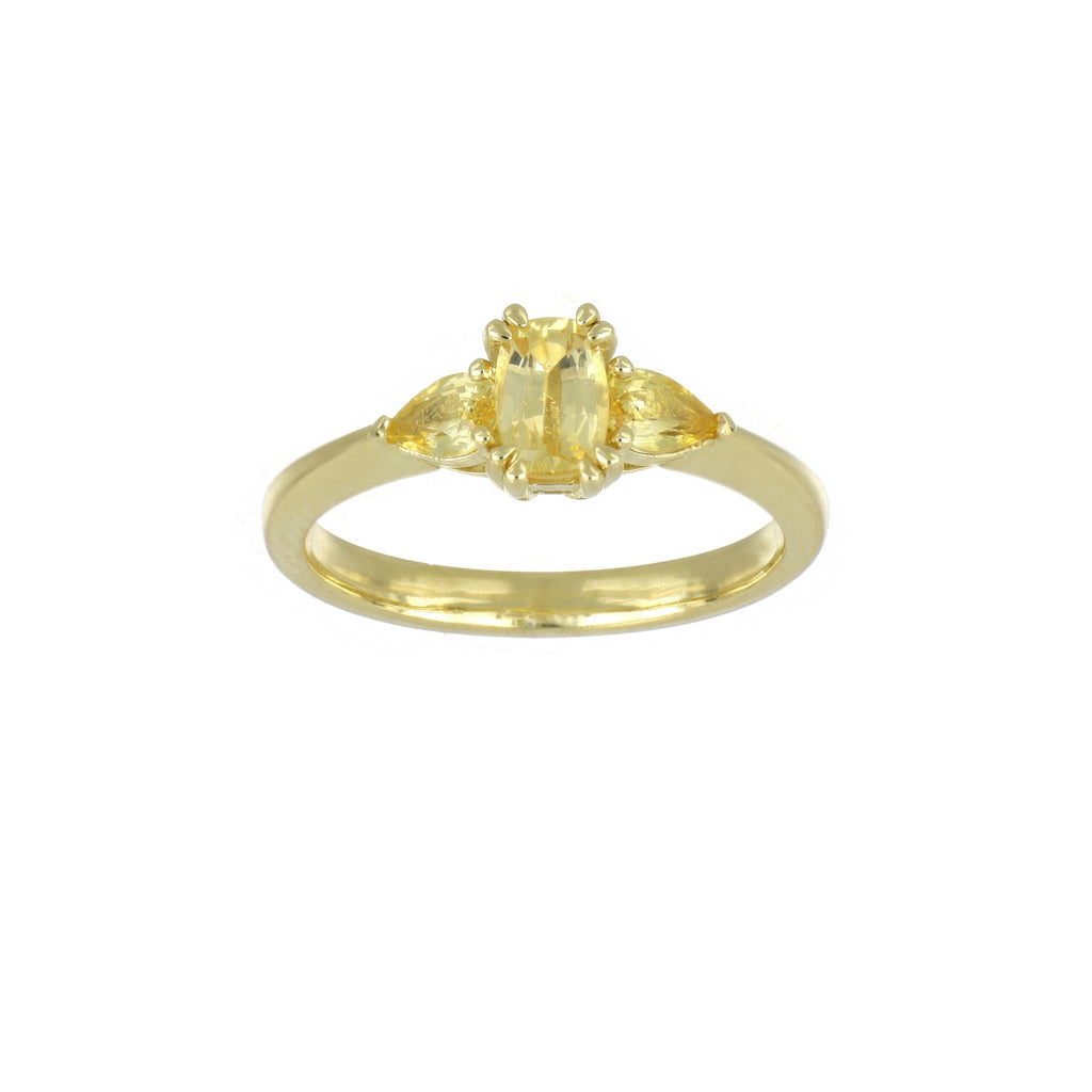 Yellow Sapphire Trilogy Ring in Yellow Gold image 0