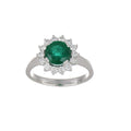 Emerald and Diamond Ring in White Gold image 0