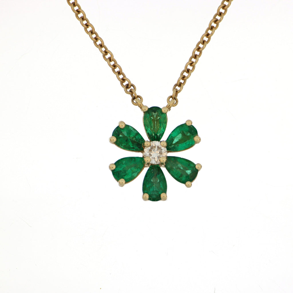 Emerald necklace in yellow gold image 0