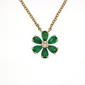 Emerald necklace in yellow gold image 0