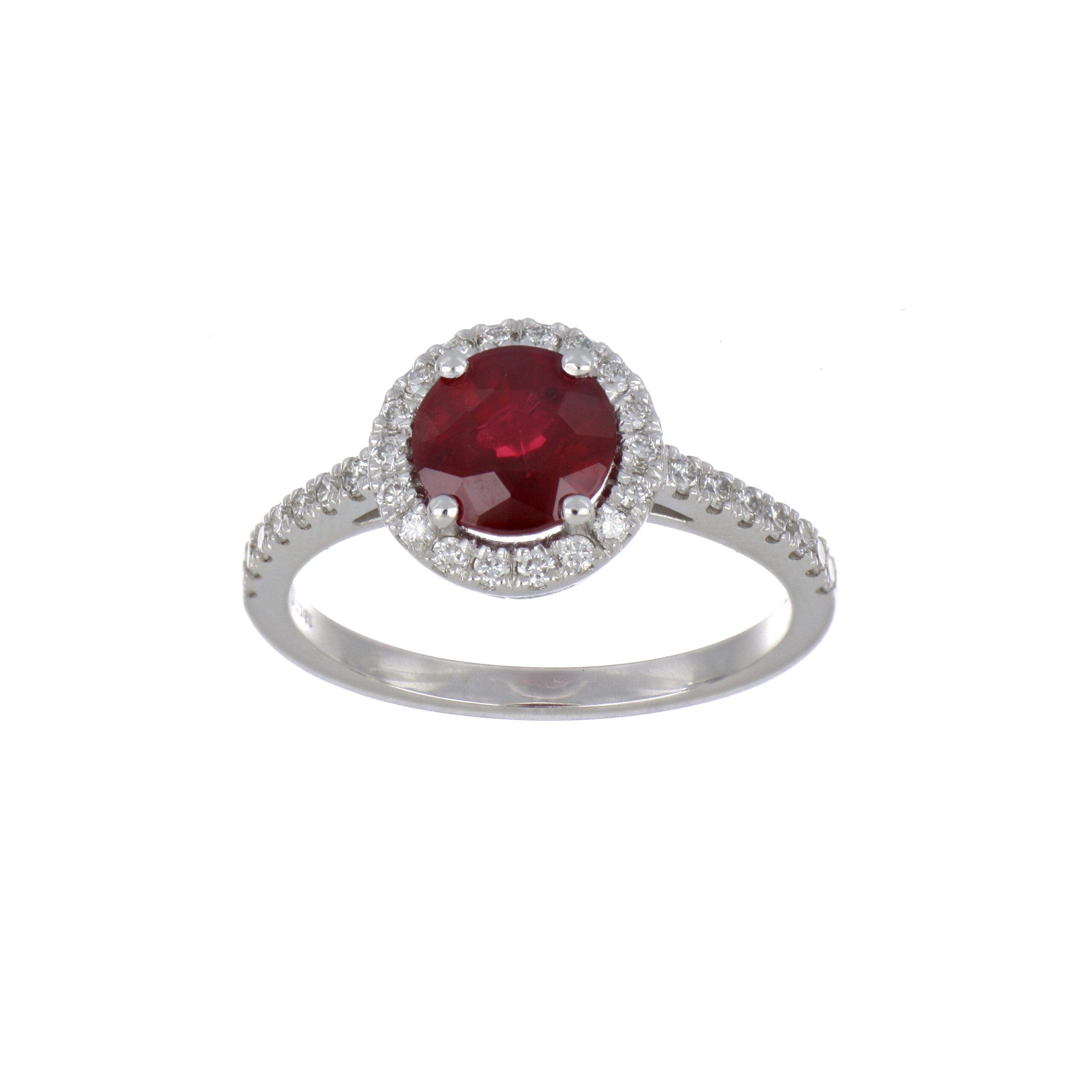Ruby and Diamond Ring in White Gold image 0