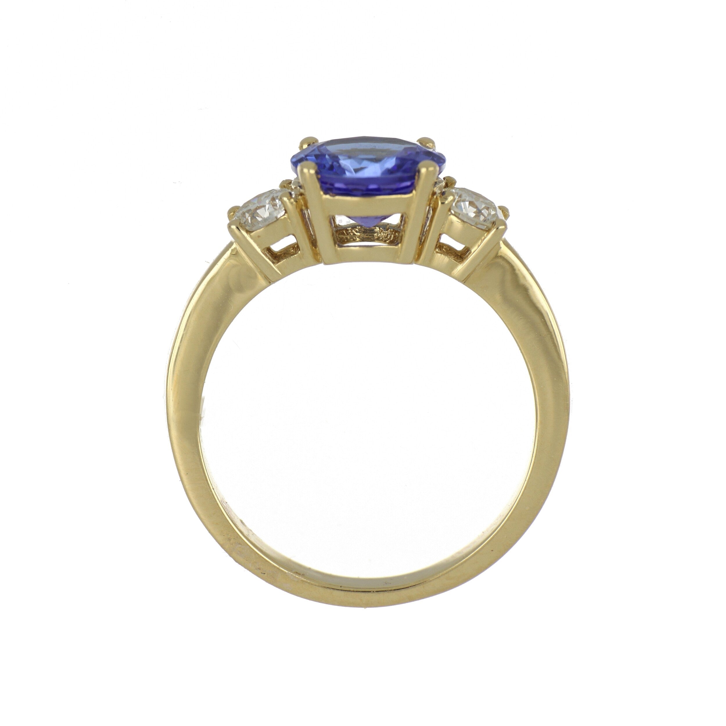 Tanzanite and Diamond Ring in Yellow Gold image 1