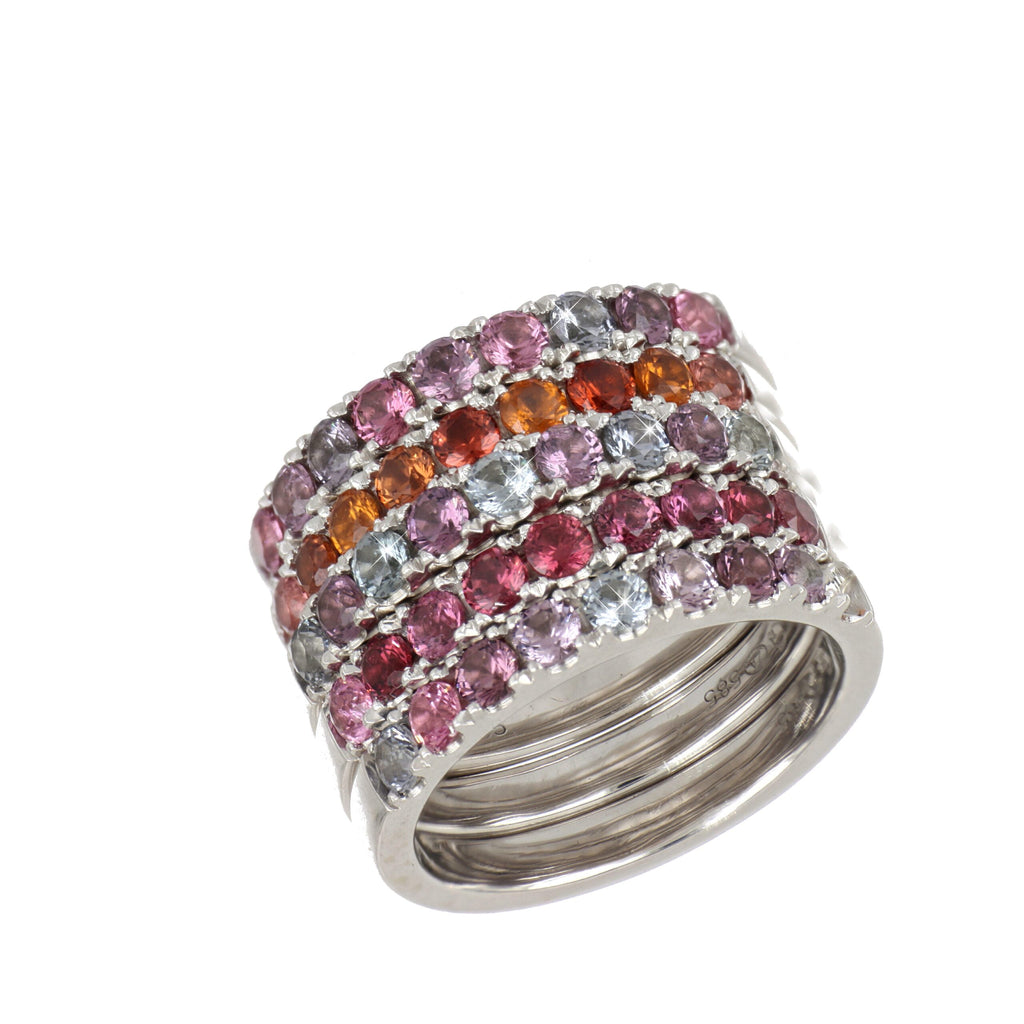 Pink and Grey Spinel Ring in White Gold image 2