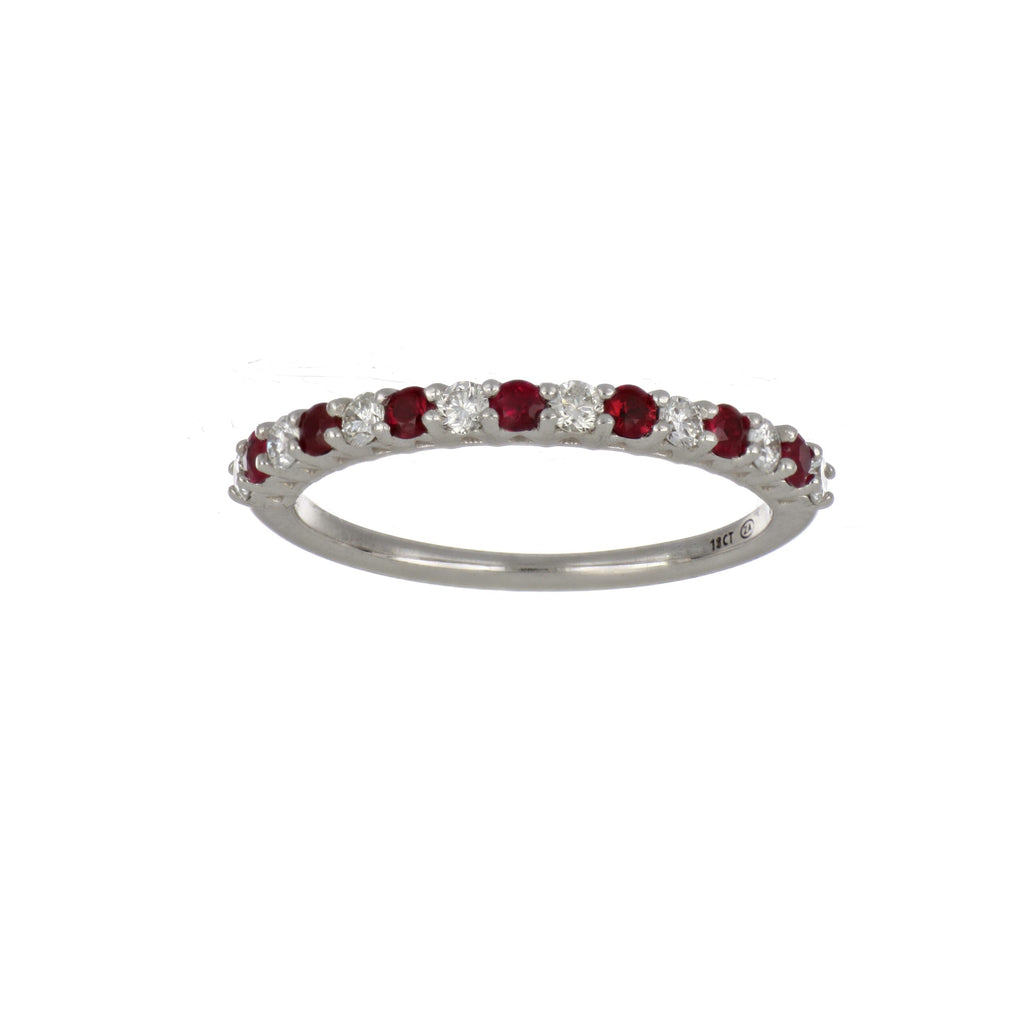 Ruby and Diamond Eternity Ring in White Gold image 0