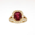 Rubellite Tourmaline and Diamond Ring in Yellow Gold image 0